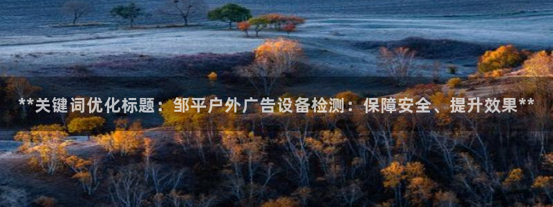 杏宇官方平台官网：**关键词优化标题：邹平户外广告设备检测：保障安全、提升效果**