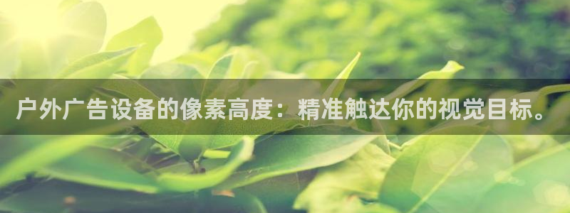 杏宇平台好吗：户外广告设备的像素高度：精准触达你的视觉目标。