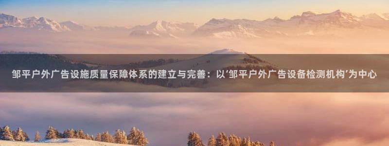 杏宇平台代理多少钱：邹平户外广告设施质量保障体系的建立与完善：以‘邹平户外广告设备检测机构’为中心