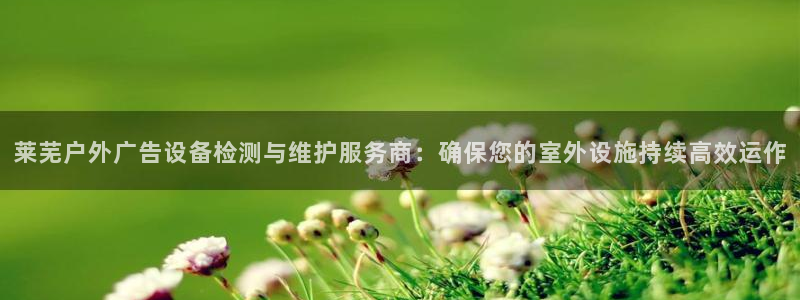 杏宇平台官网注册：莱芜户外广告设备检测与维护服务商：确保您的室外设施持续高效运作