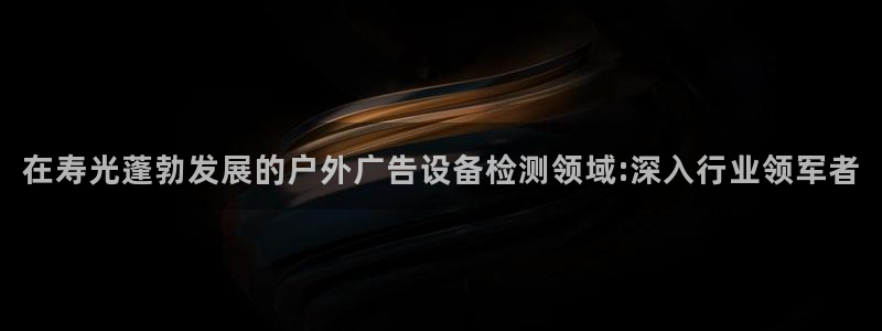 杏宇平台登陆：在寿光蓬勃发展的户外广告设备检测领域:深入行业领军者